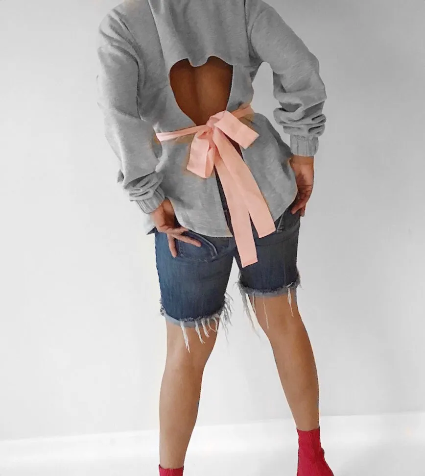 Tina High Neck Open Back Top