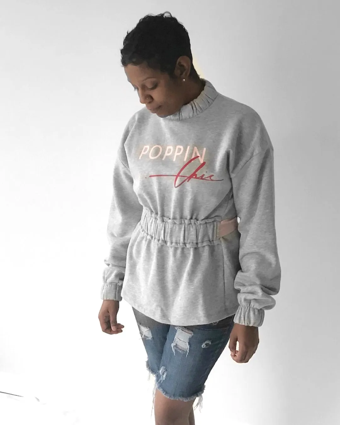 Tina High Neck Open Back Top