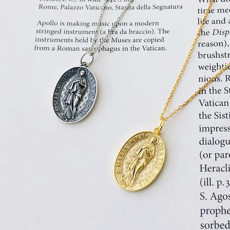 Trendolla Virgin Mary Gold Virgencita Necklace