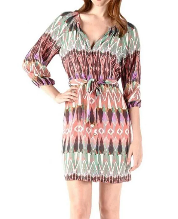 Tribal Print Silk Betty Dress