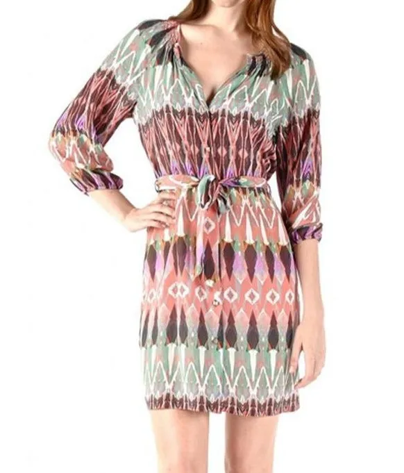 Tribal Print Silk Betty Dress