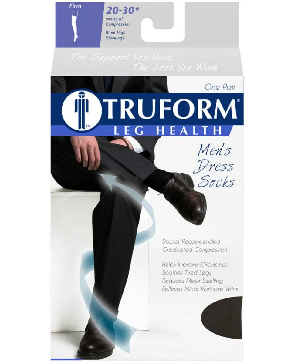 TRUFORM Men's Dress Knee High Socks 20-30 mmHg