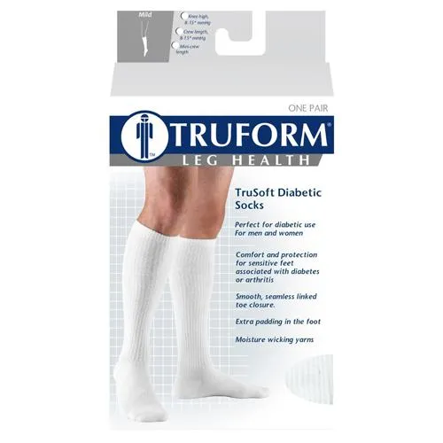 Truform Trusoft Diabetic Knee-High Compression Sock - 8-15mmhg