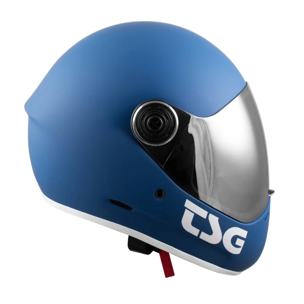 TSG Pass Pro downhill fullface helmet in Matt Blue