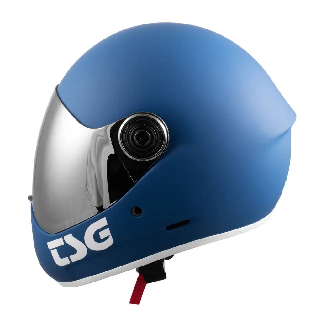 TSG Pass Pro downhill fullface helmet in Matt Blue