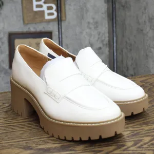 Universal Thread Maisy Loafer Heels with Memory Foam Insole Off-White Ivory 9M