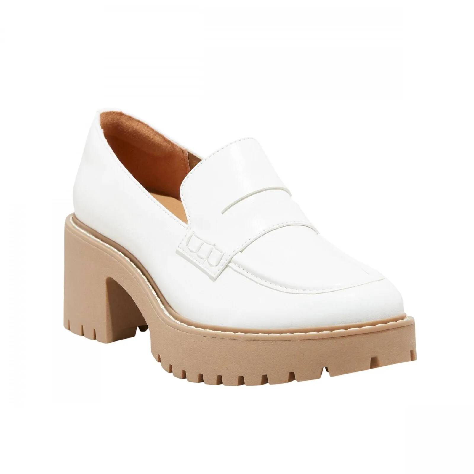 Universal Thread Maisy Loafer Heels with Memory Foam Insole Off-White Ivory 9M