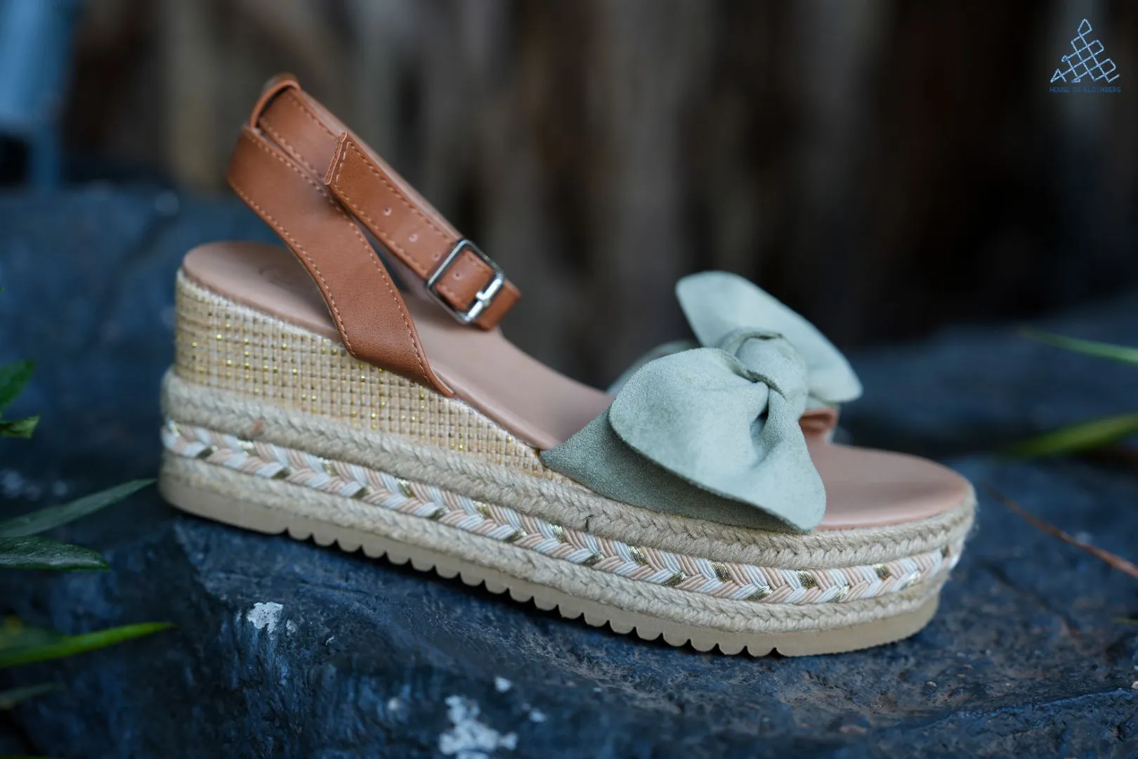 Verda Bow Wedge Sandals – Mint Green