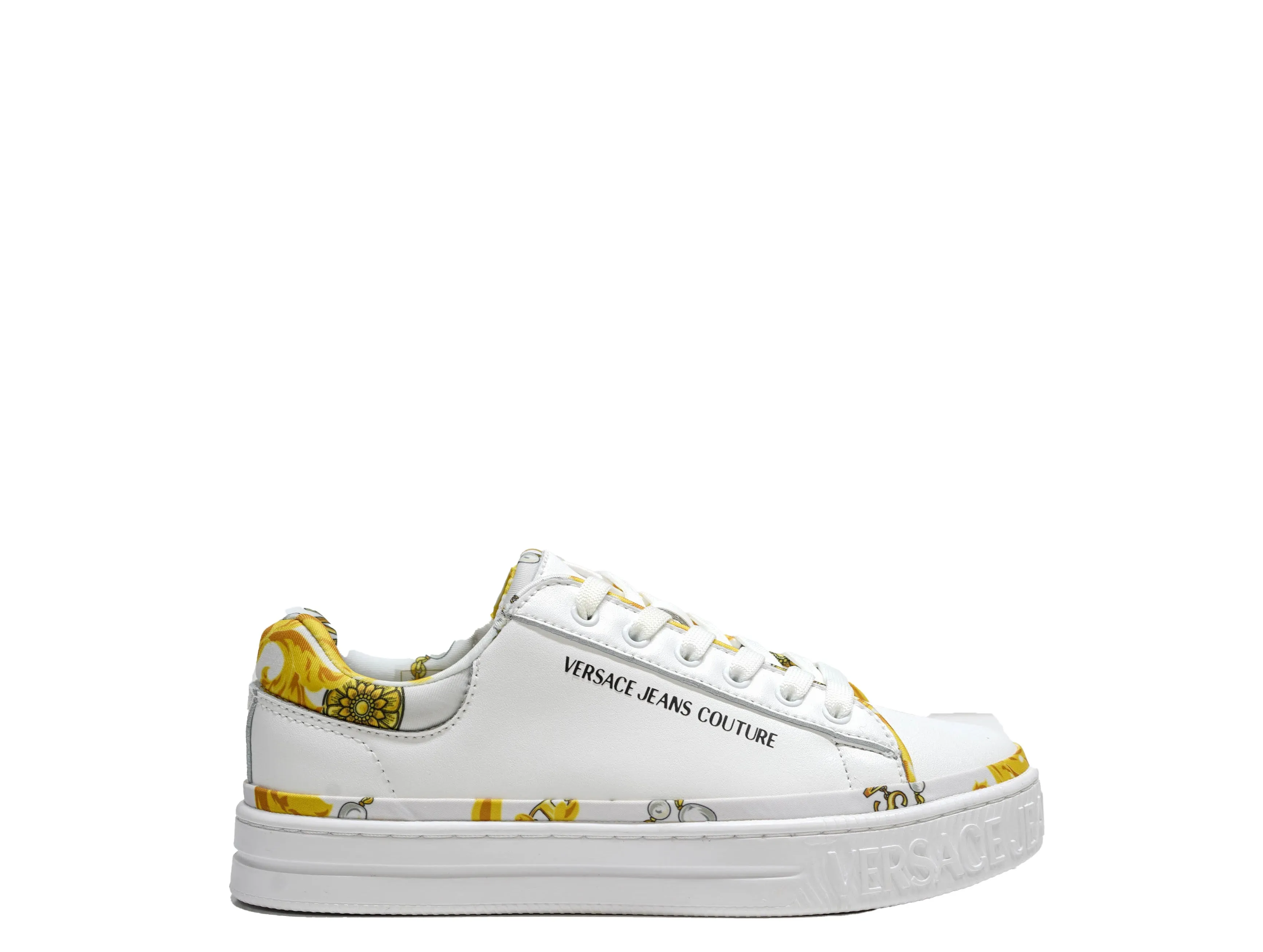 Versace Jeans Women's White & Gold Sneaker 75VA3SK5 - 40% OFF