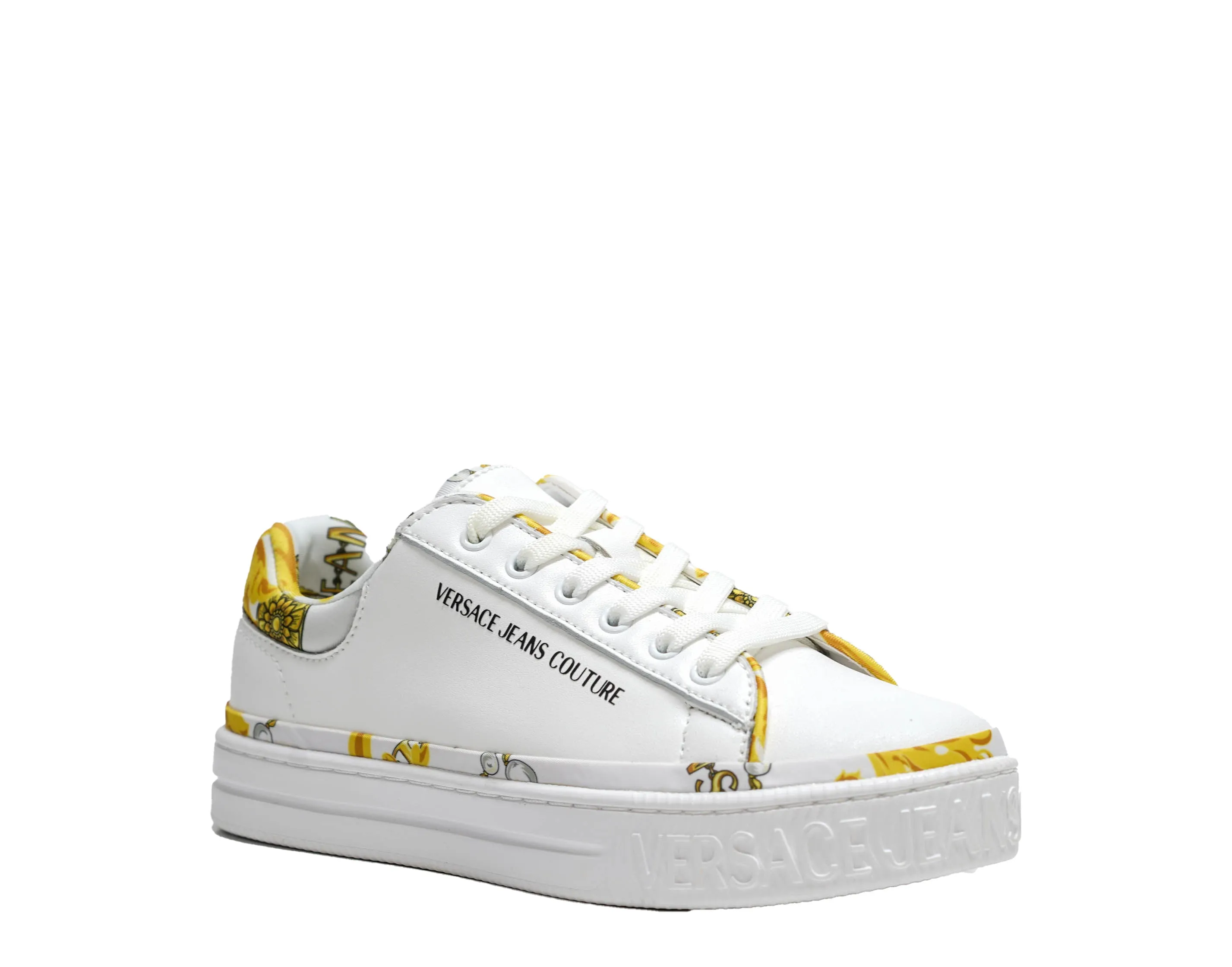 Versace Jeans Women's White & Gold Sneaker 75VA3SK5 - 40% OFF