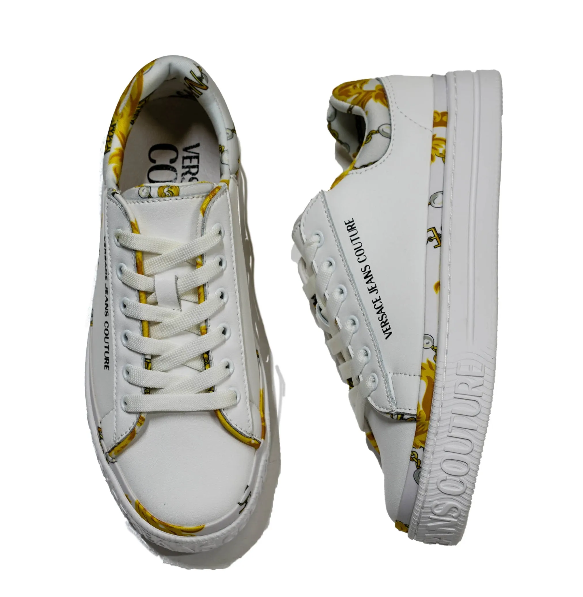 Versace Jeans Women's White & Gold Sneaker 75VA3SK5 - 40% OFF
