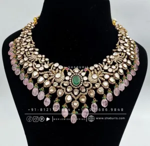 Victorian necklace diamond necklace rubies emeralds bridal diamond necklace indian jewelry designs silver jewelry wedding jewelry - SHABURIS