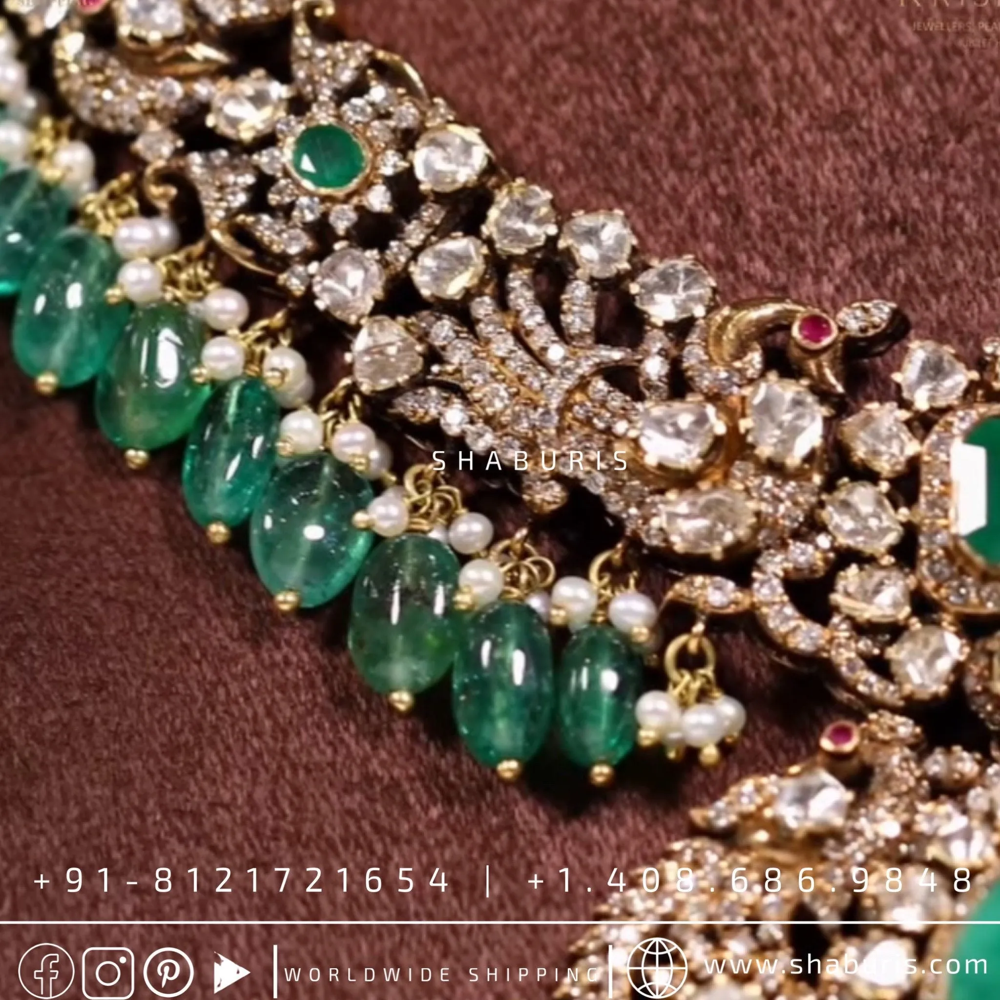 Victorian necklace diamond necklace rubies emeralds bridal diamond necklace indian jewelry designs silver jewelry wedding jewelry - SHABURIS