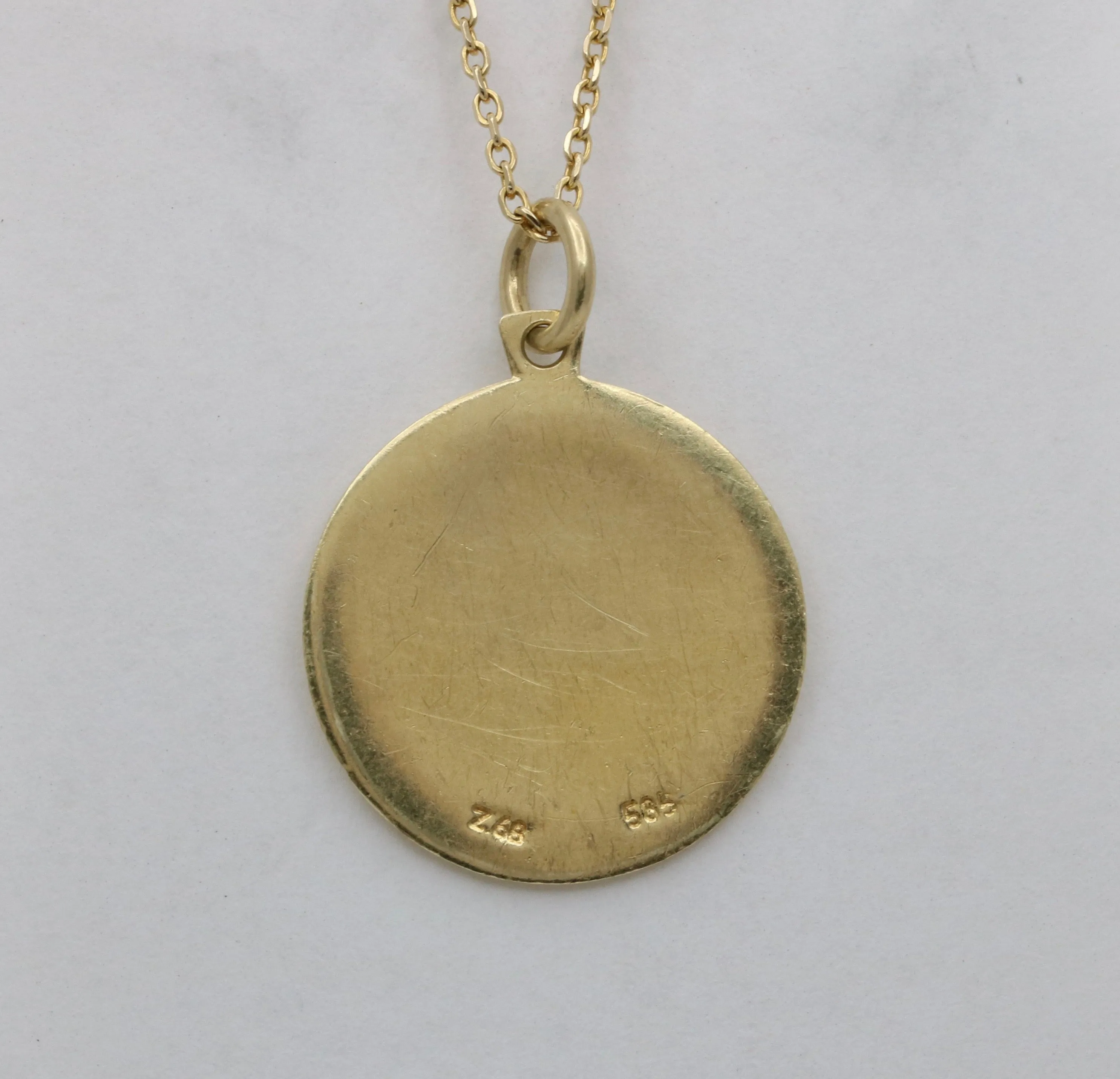 Vintage 14K Gold Abstract Madonna Charm