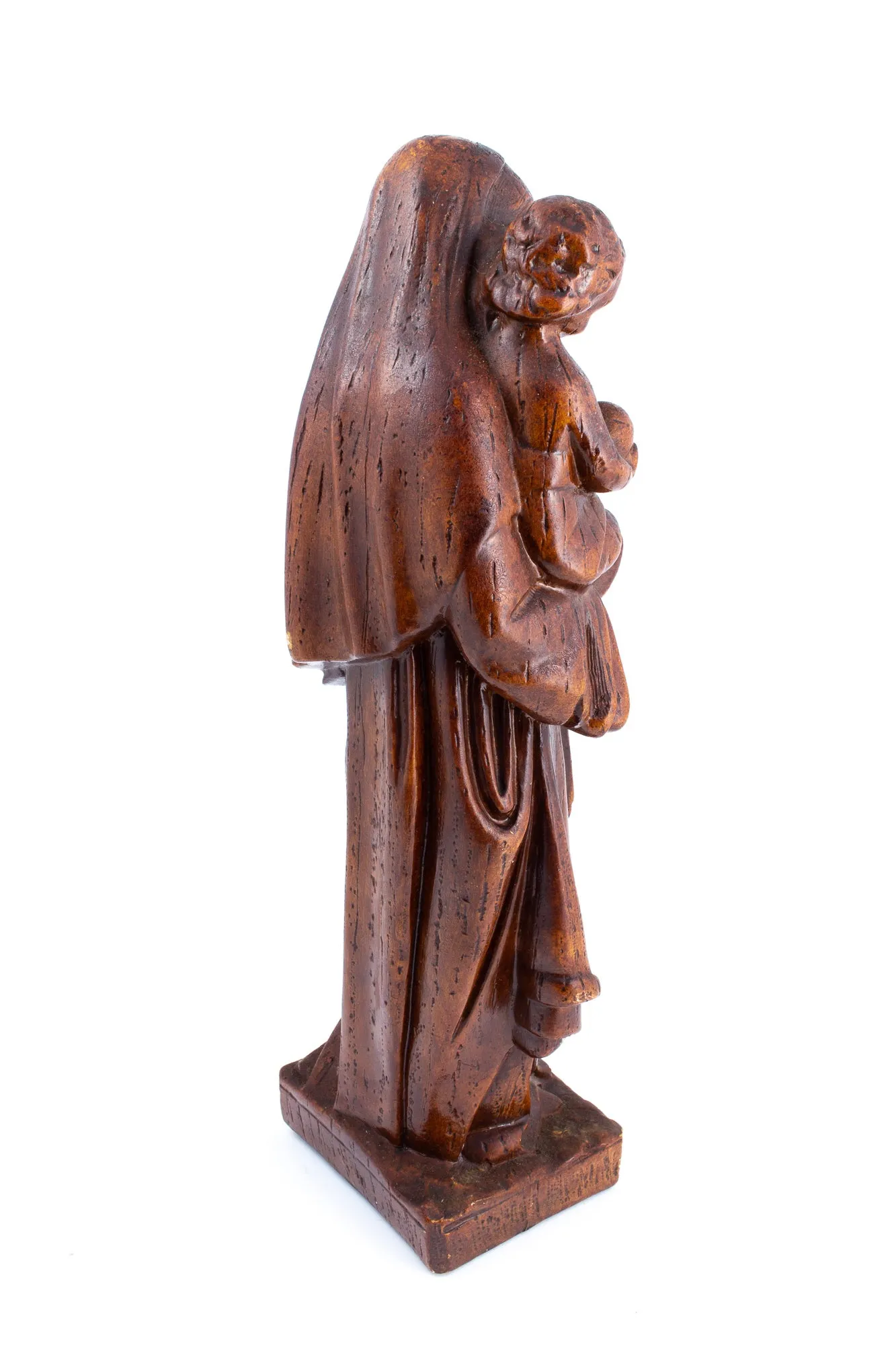 Vintage 1920s Belgian Earthenware Holy Mother Statue