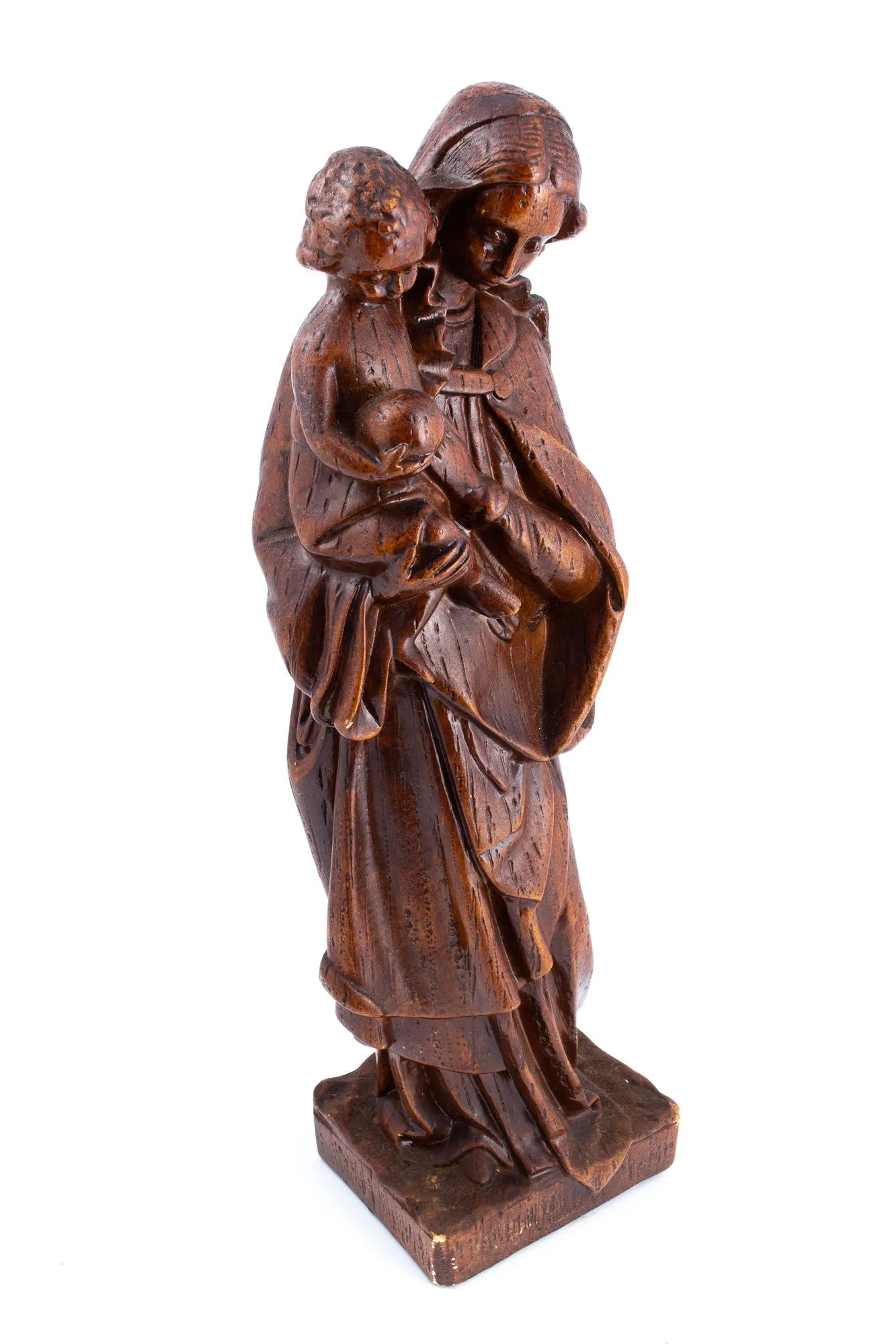 Vintage 1920s Belgian Earthenware Holy Mother Statue