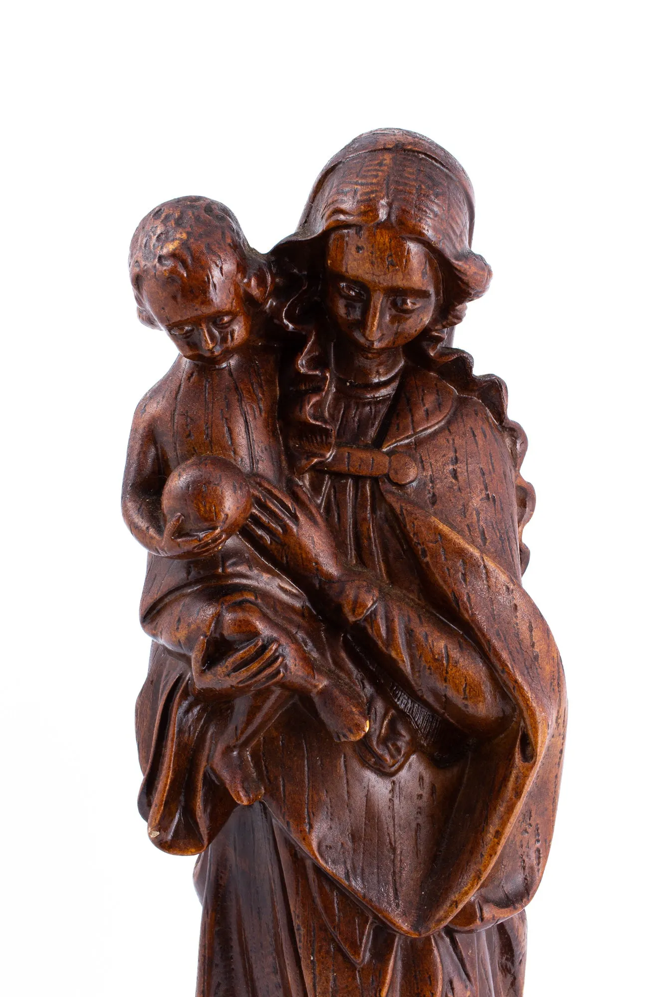 Vintage 1920s Belgian Earthenware Holy Mother Statue