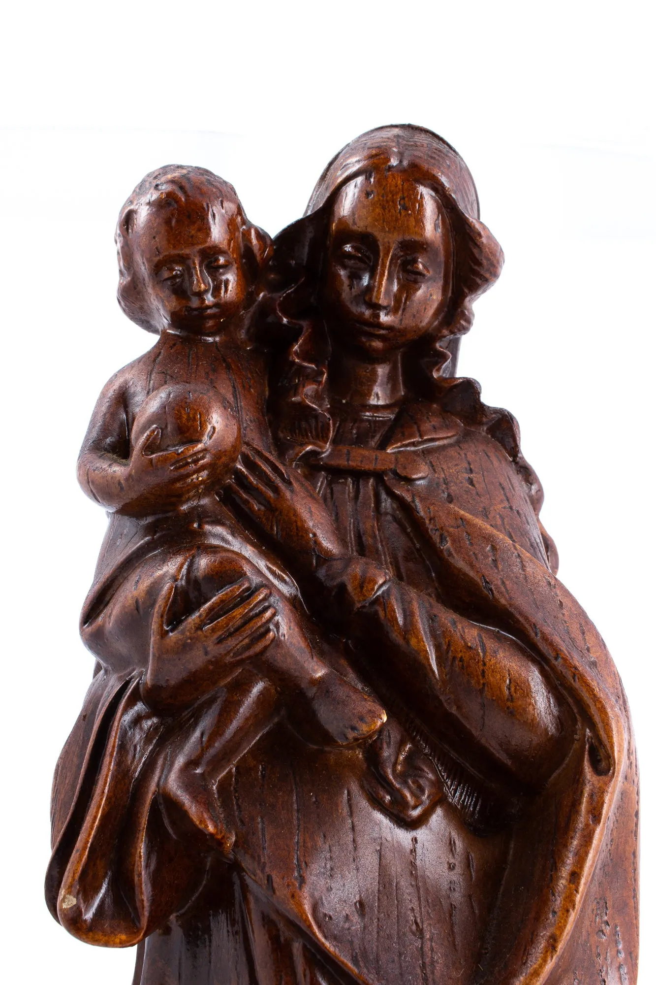 Vintage 1920s Belgian Earthenware Holy Mother Statue