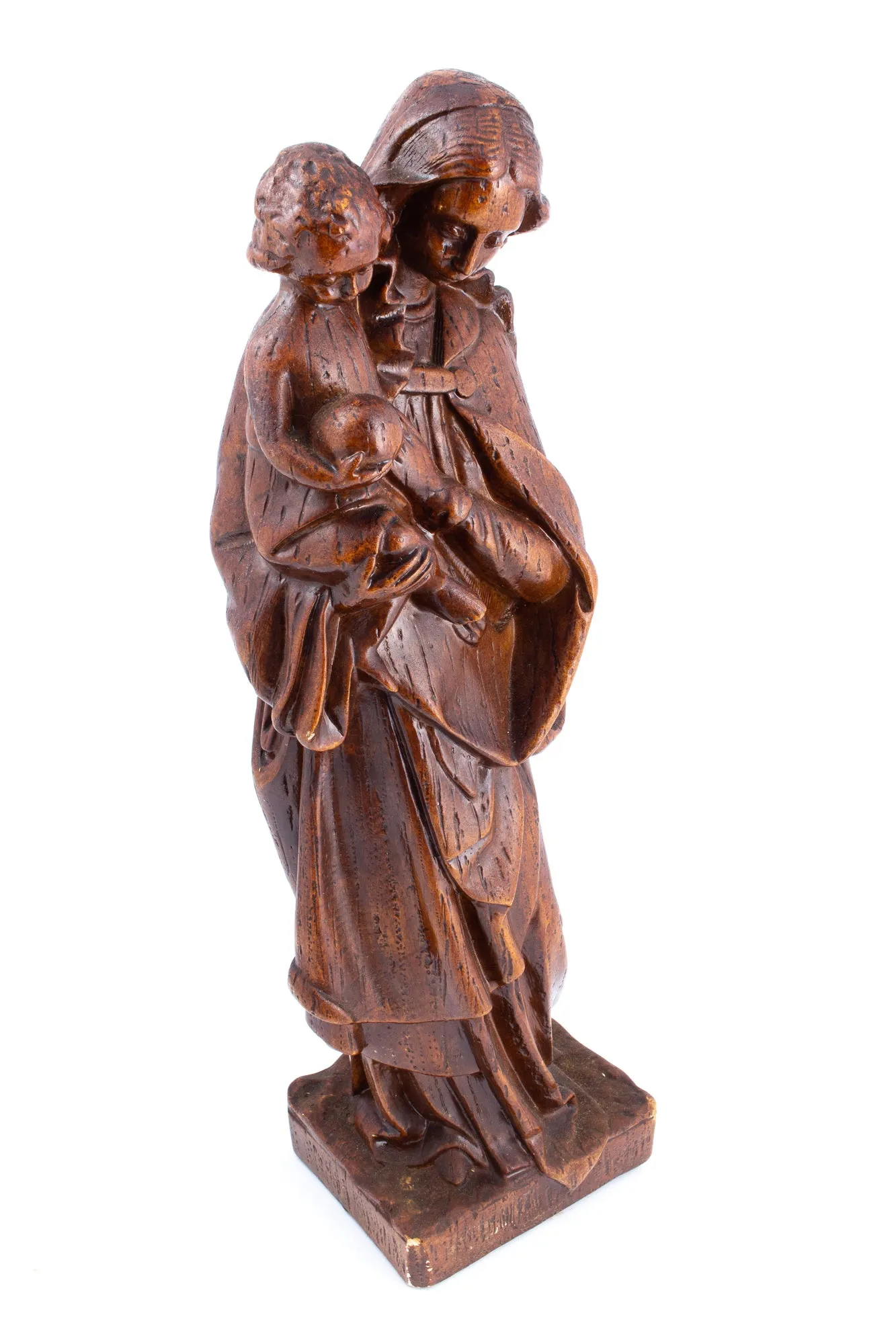 Vintage 1920s Belgian Earthenware Holy Mother Statue
