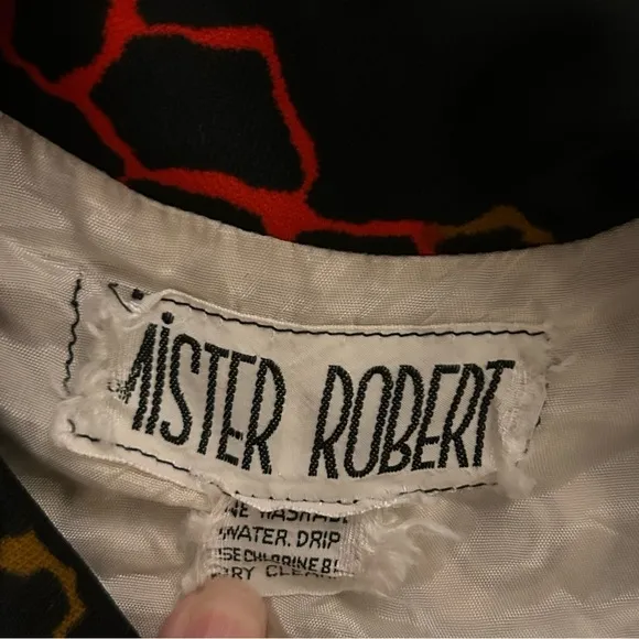 Vintage 70s Mister Robert Black Red Blazer Medium