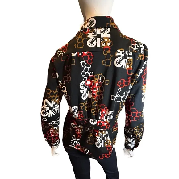 Vintage 70s Mister Robert Black Red Blazer Medium