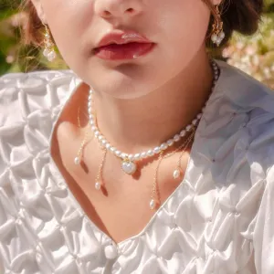 Vintage Heart Pearl Choker - Jane