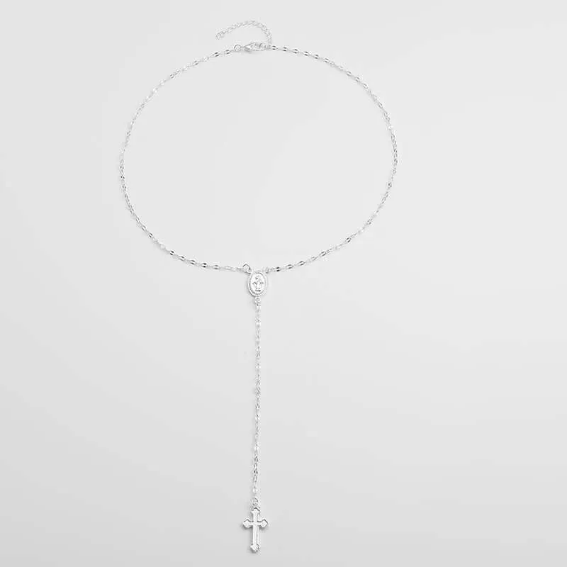 Vintage Madonna of the Cross Tassel Virgencita Necklace