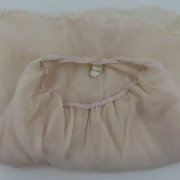 Vintage Mary Barron Womens Large Pale Pink 3 Layer Slip Skirt Swing Ruffle Hem