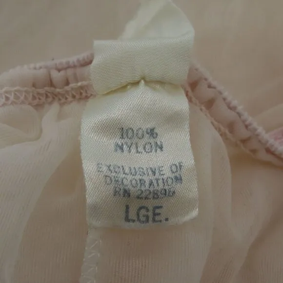 Vintage Mary Barron Womens Large Pale Pink 3 Layer Slip Skirt Swing Ruffle Hem