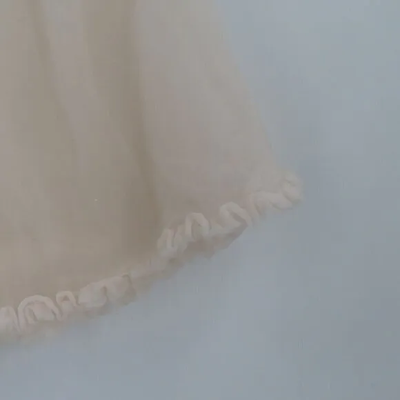 Vintage Mary Barron Womens Large Pale Pink 3 Layer Slip Skirt Swing Ruffle Hem