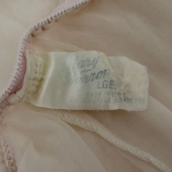 Vintage Mary Barron Womens Large Pale Pink 3 Layer Slip Skirt Swing Ruffle Hem
