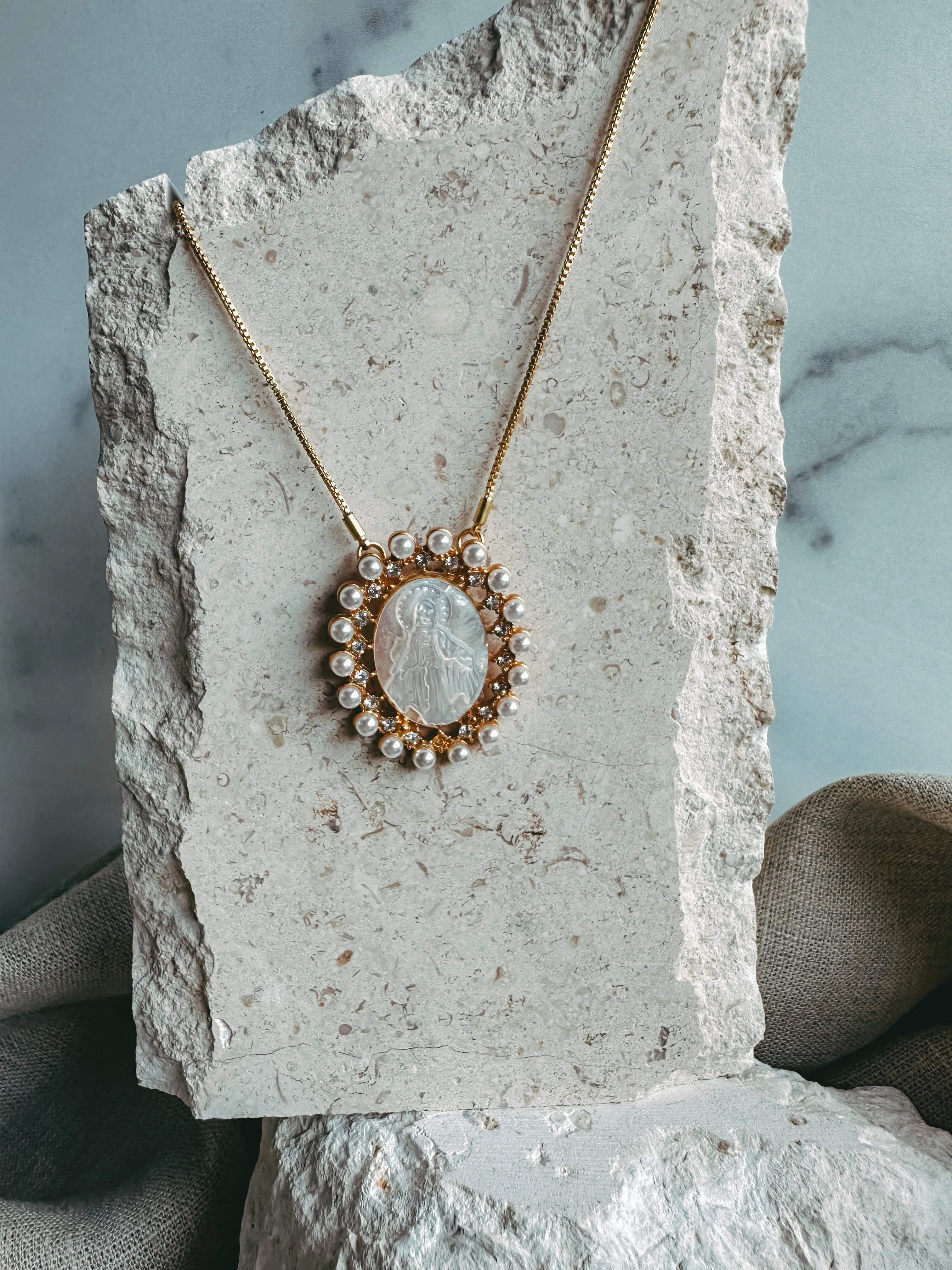 Vintage Pearl Mary Necklace