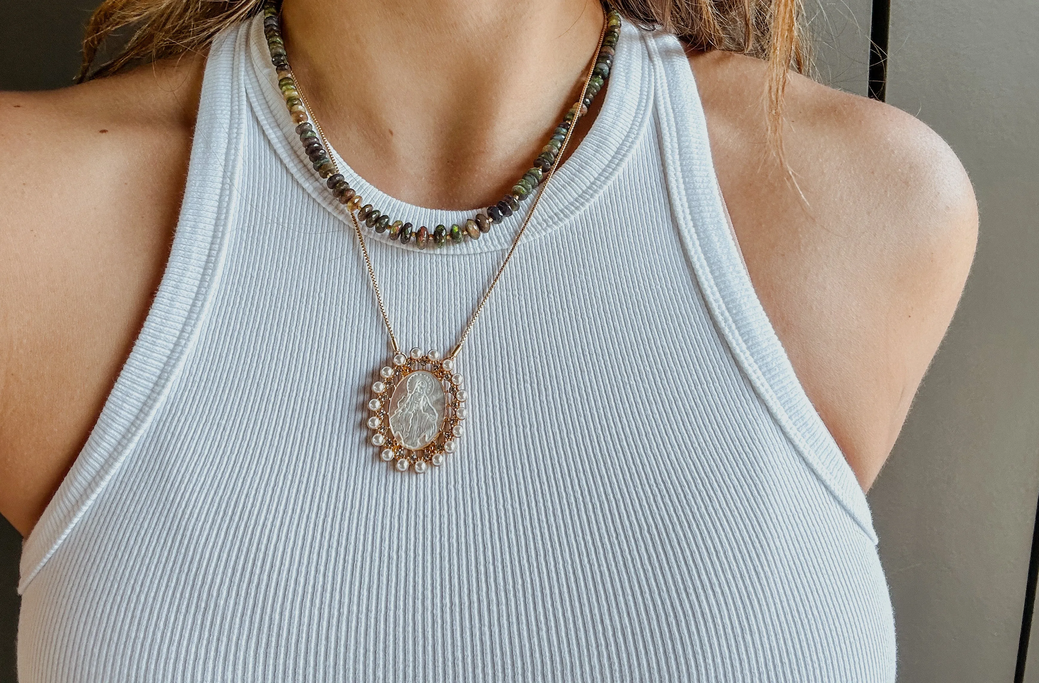 Vintage Pearl Mary Necklace