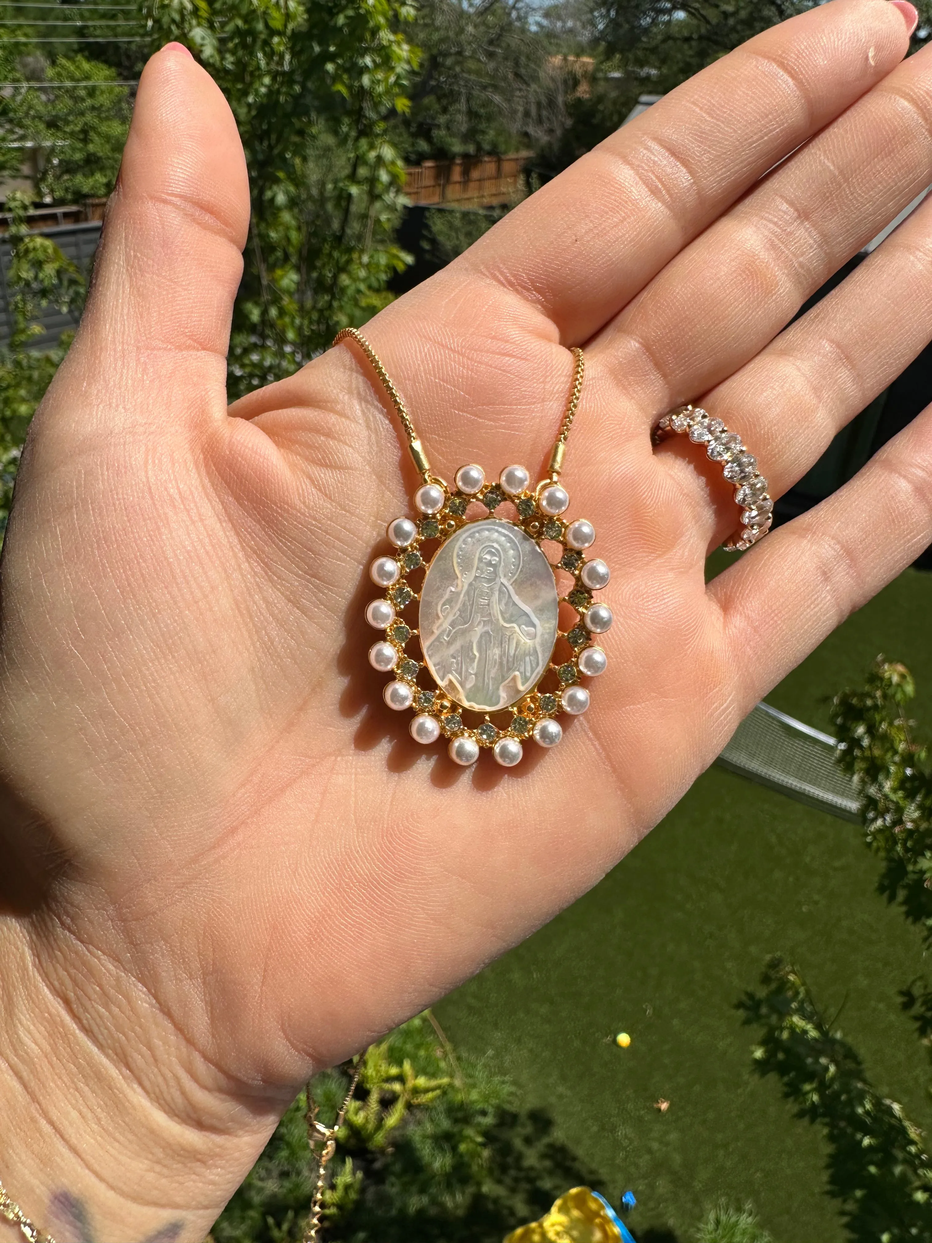 Vintage Pearl Mary Necklace