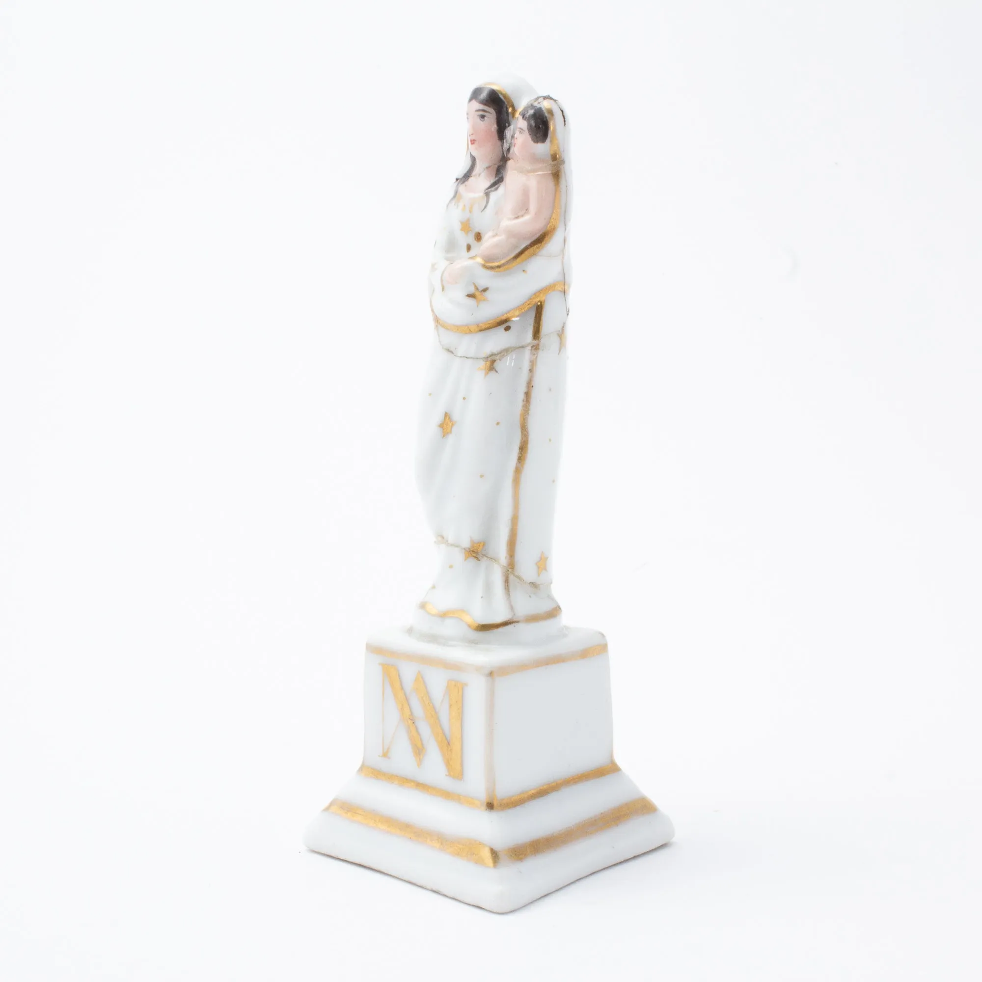 Vintage Porcelain Blessed Mother Statuette sourced in France