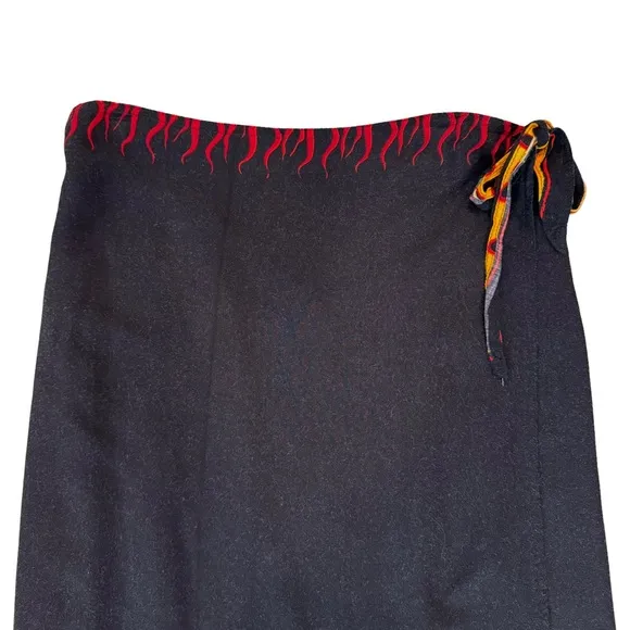 Vintage Rockabilly Hotrod Flame Wrap Skirt
