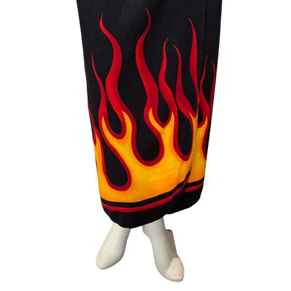 Vintage Rockabilly Hotrod Flame Wrap Skirt