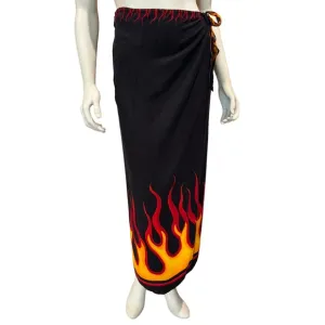 Vintage Rockabilly Hotrod Flame Wrap Skirt