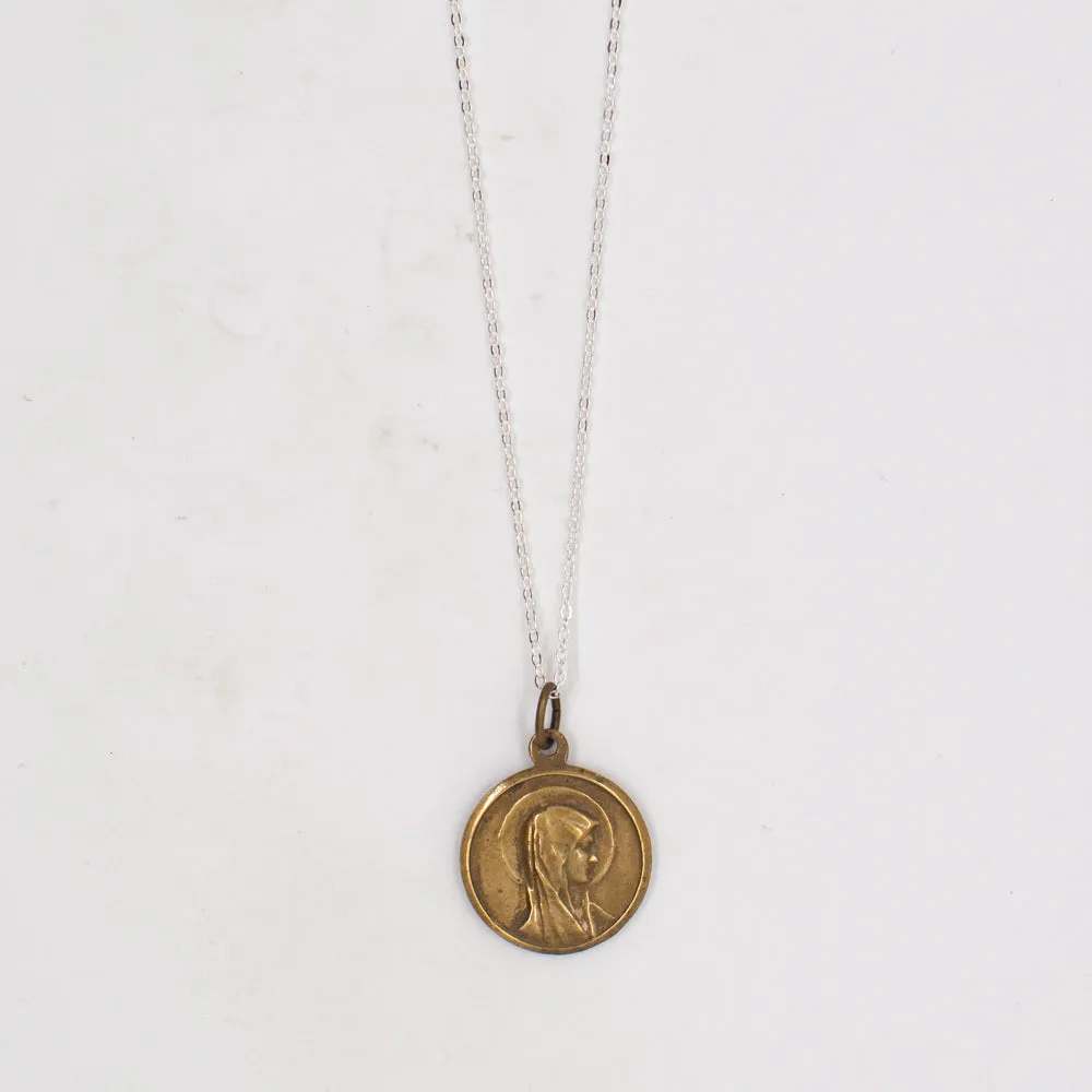 Vintage Saint Medal Mary Lourdes V18