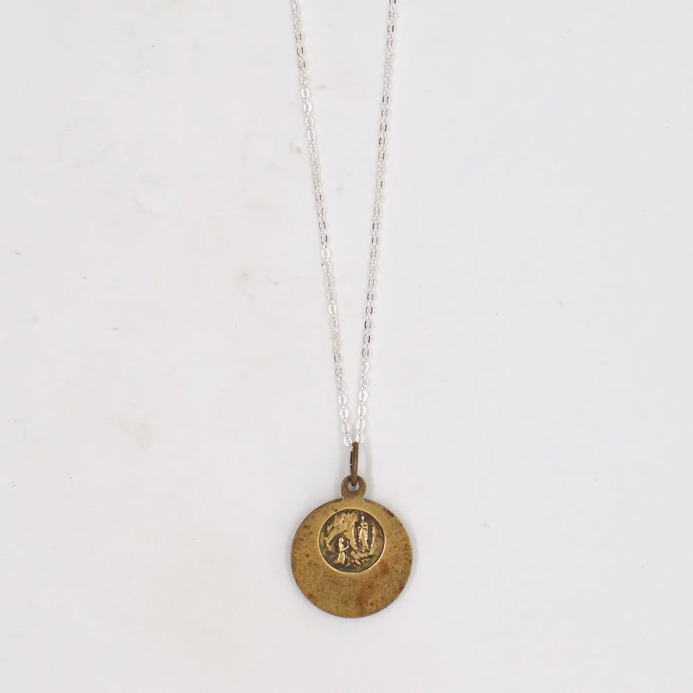 Vintage Saint Medal Mary Lourdes V18