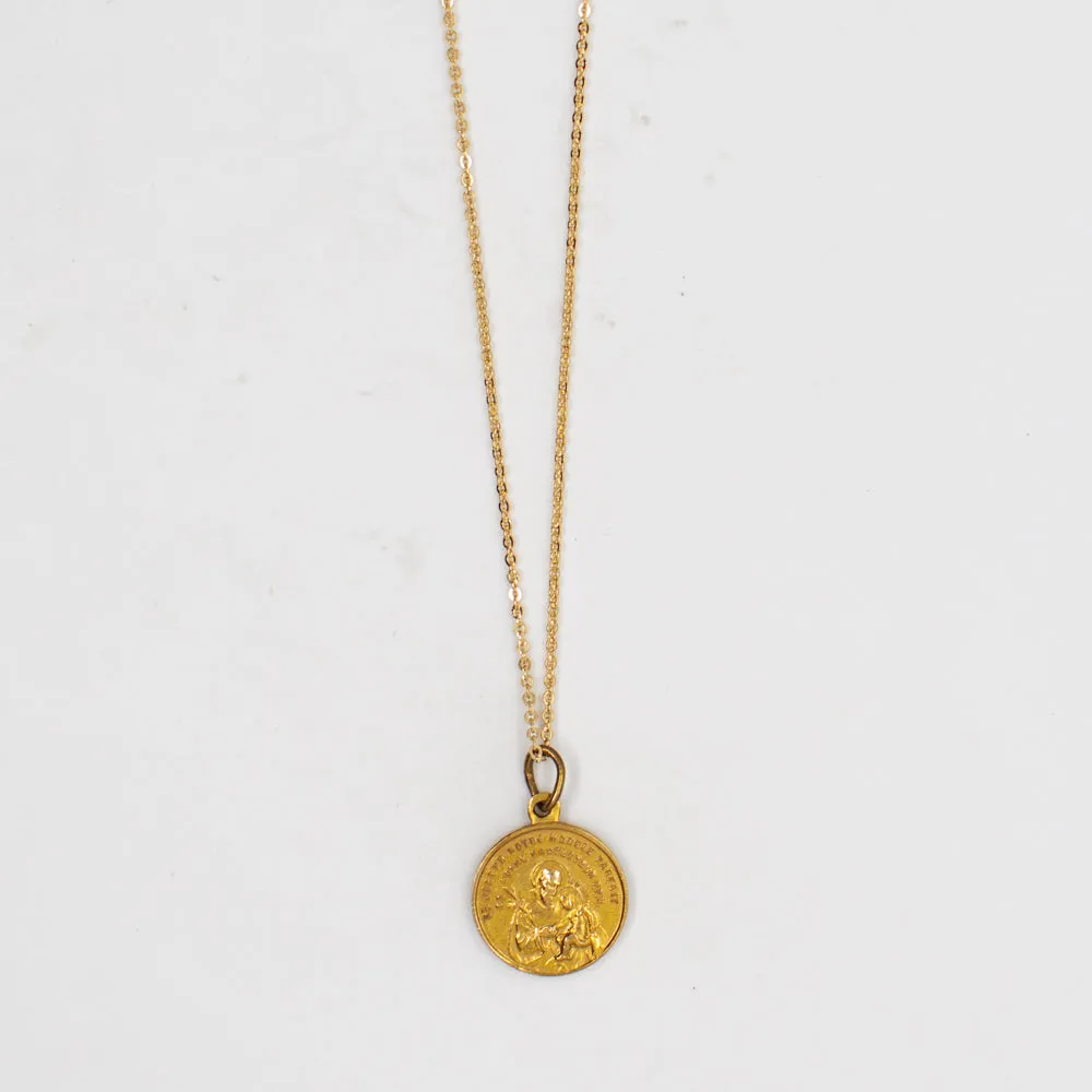 Vintage Saint Medal Sacred Heart of Jesus and Mary v236