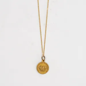 Vintage Saint Medal Sacred Heart of Jesus and Mary v236
