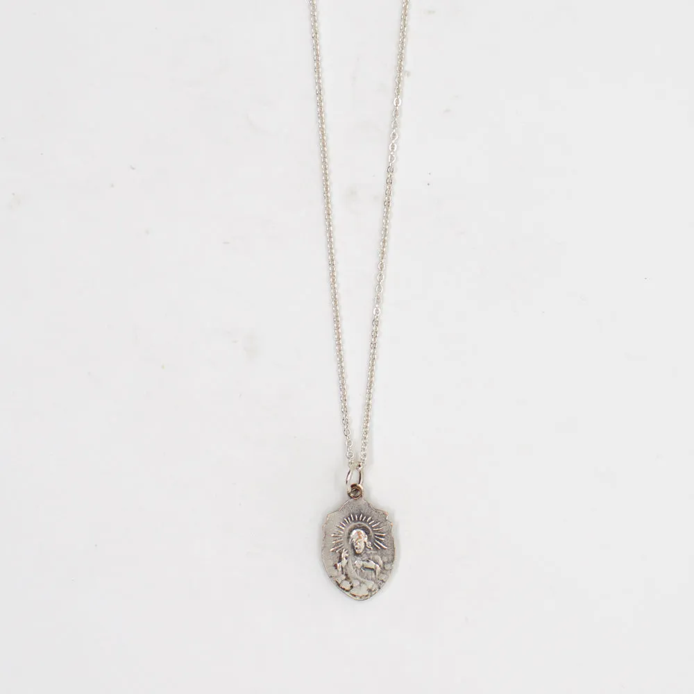 Vintage Saint Medal Virgin Mary / Sacred Heart of Jesus v234