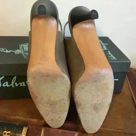 Vintage Salvatore Ferragamo Slingback Two-Tone Shoes.
