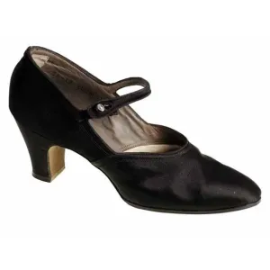 Vintage Single Mary Jane Shoe for Display or Design Black Silk Satin Heel NWOT