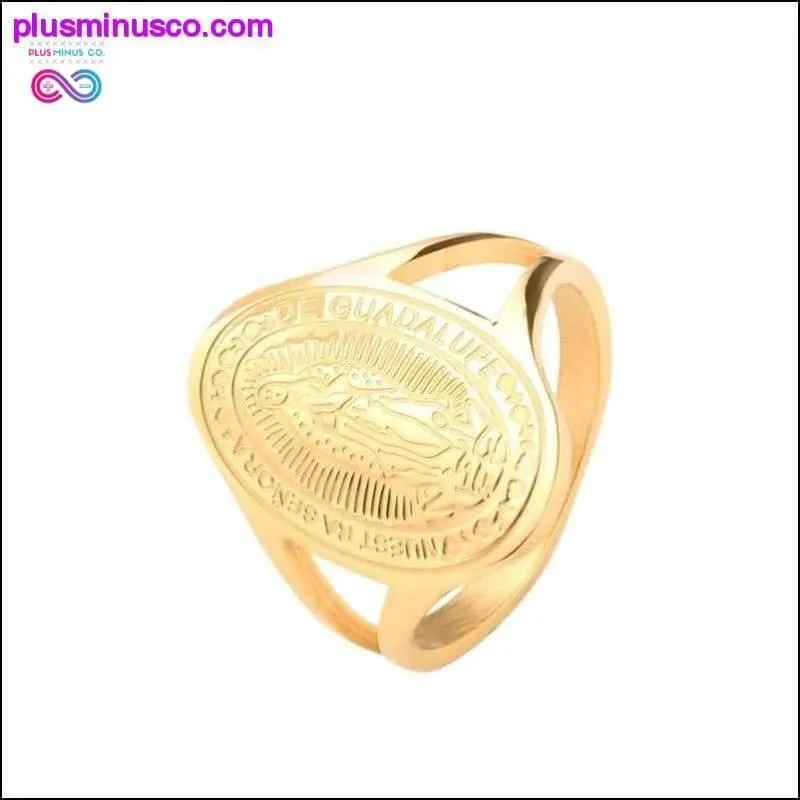 Vintage Virgin Mary Women Religious Gold Rings