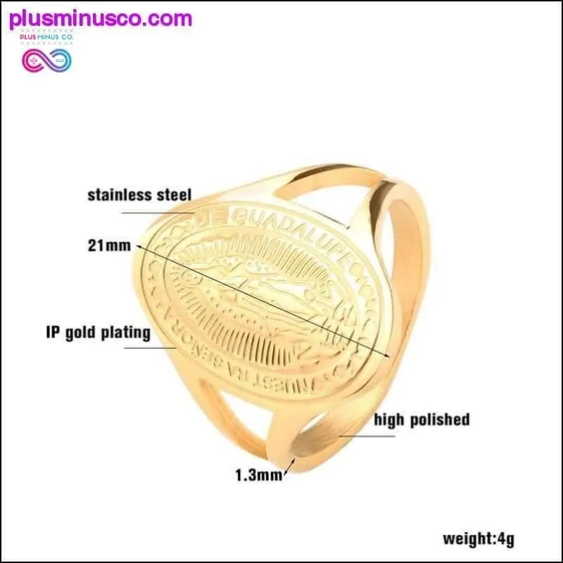 Vintage Virgin Mary Women Religious Gold Rings