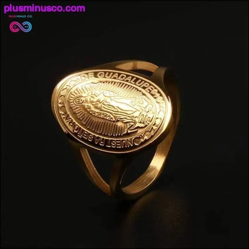 Vintage Virgin Mary Women Religious Gold Rings