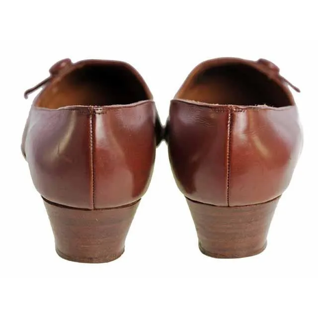 Vintage Womens Brown Leather Shoes Roger Vivier 1960s 9AA Box