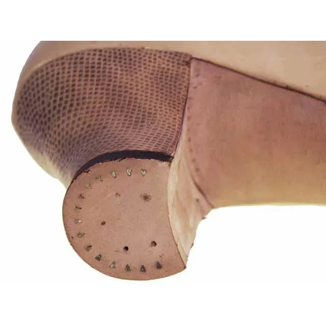 Vintage Womens Shoes Tan/Snakeskin Leather Heel 1920s WALK OVER  Eu 37 US Ladies 6.5